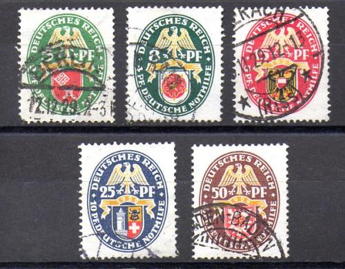 German Empire No. Yvert 421/25 No. Michel 430/34 (o)